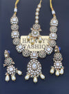 Yatri Kundan White Beads Necklace Set