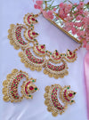 Green/Hot Pink Uncut Kundan Set