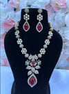 Simran Moissanite Red Kundan Necklace Set