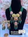 Lata Hand-Painted Emerald Green Necklace Set