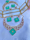 Suman Mint Kundan Necklace Set