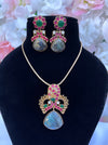 Chandni Green/Hot Pink Necklace Set