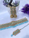 Riya Sky Blue Choker Set