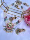 Hot Pink/Green Pachi Kundan Set