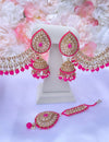 Kavita Hot Pink Jhumki Tikka Set