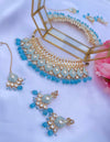 Sky Blue Uncut Kundan Set