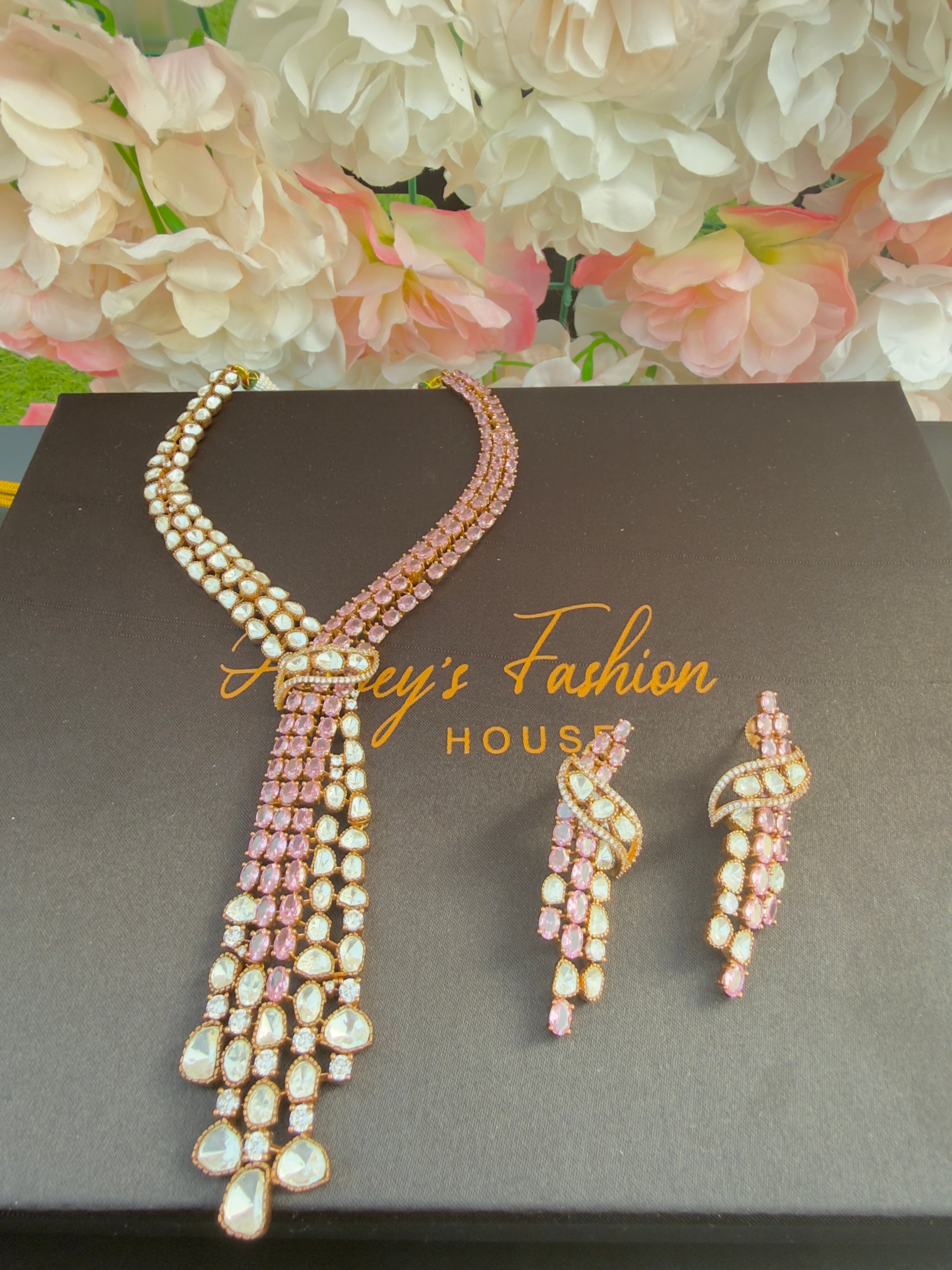 Designer Moissanite Necklace Set