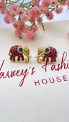 Hot Pink/Green Elephant Stud