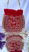 Simar Red Potli Bag