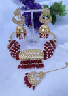 Harveer Maroon Kundan Set