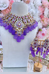 Rania Hand-Painted Purple Beads Necklace Set