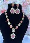 Moissanite Kundan Pink Necklace Set