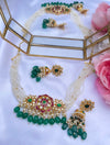 Green/Hot Pink Pachi Kundan Choker Set