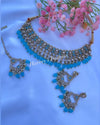 Simrat Sky Blue Polki Choker Set