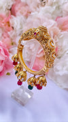 Green/Hot Pink Kundan Kada