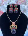 Chandni Purple/Pink/Green Necklace Set