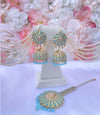 Preet Sky Blue Jhumki Tikka Set