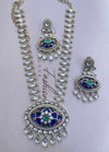 Kundan Long Blue Necklace Set