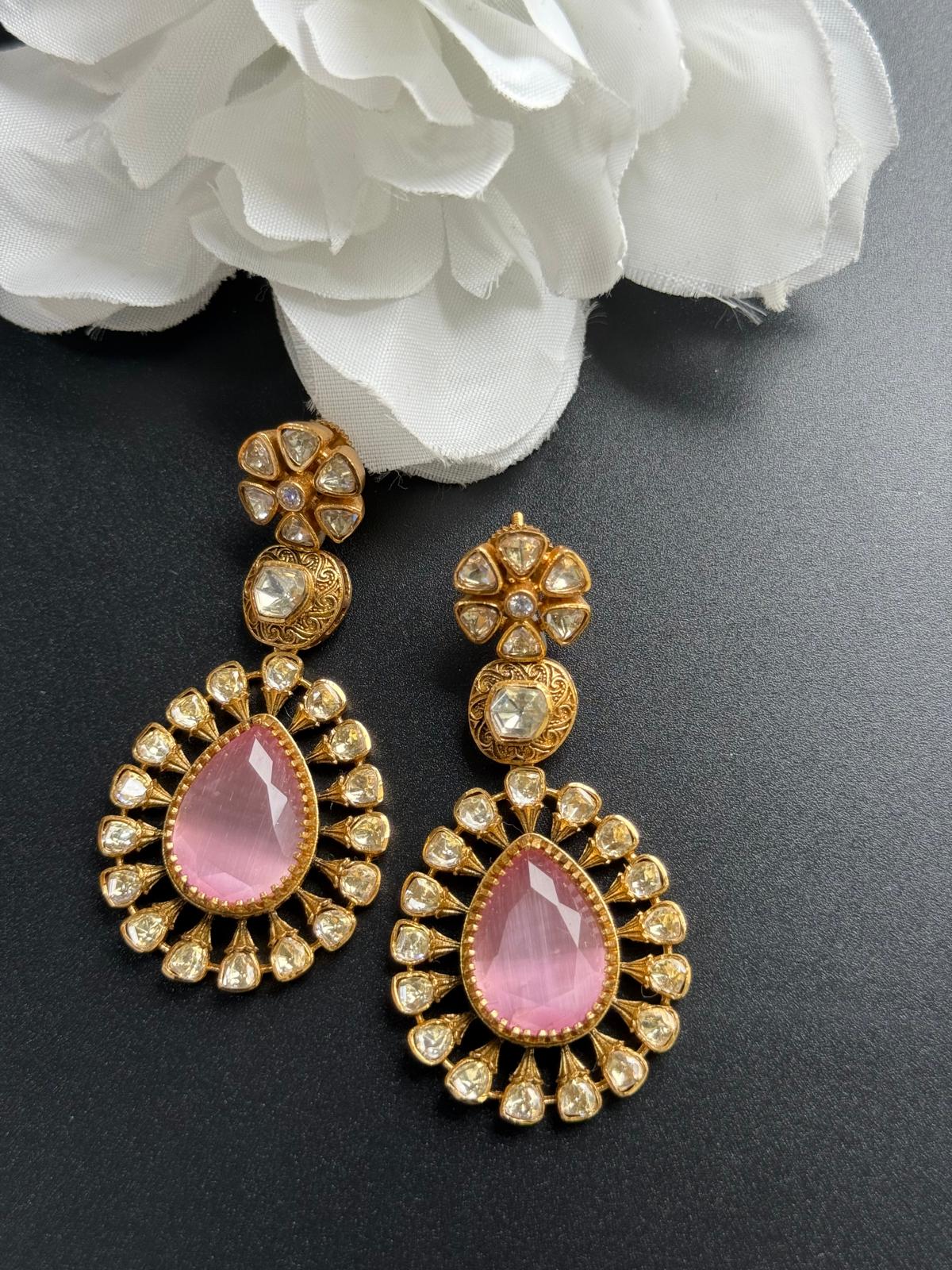 Dilpreet premium quality pink  earring