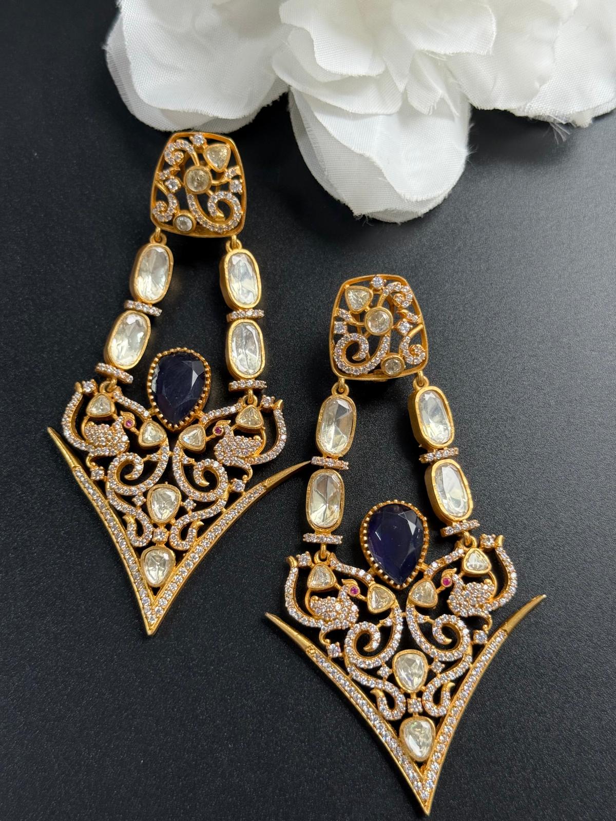 Reet premium quality navy earring