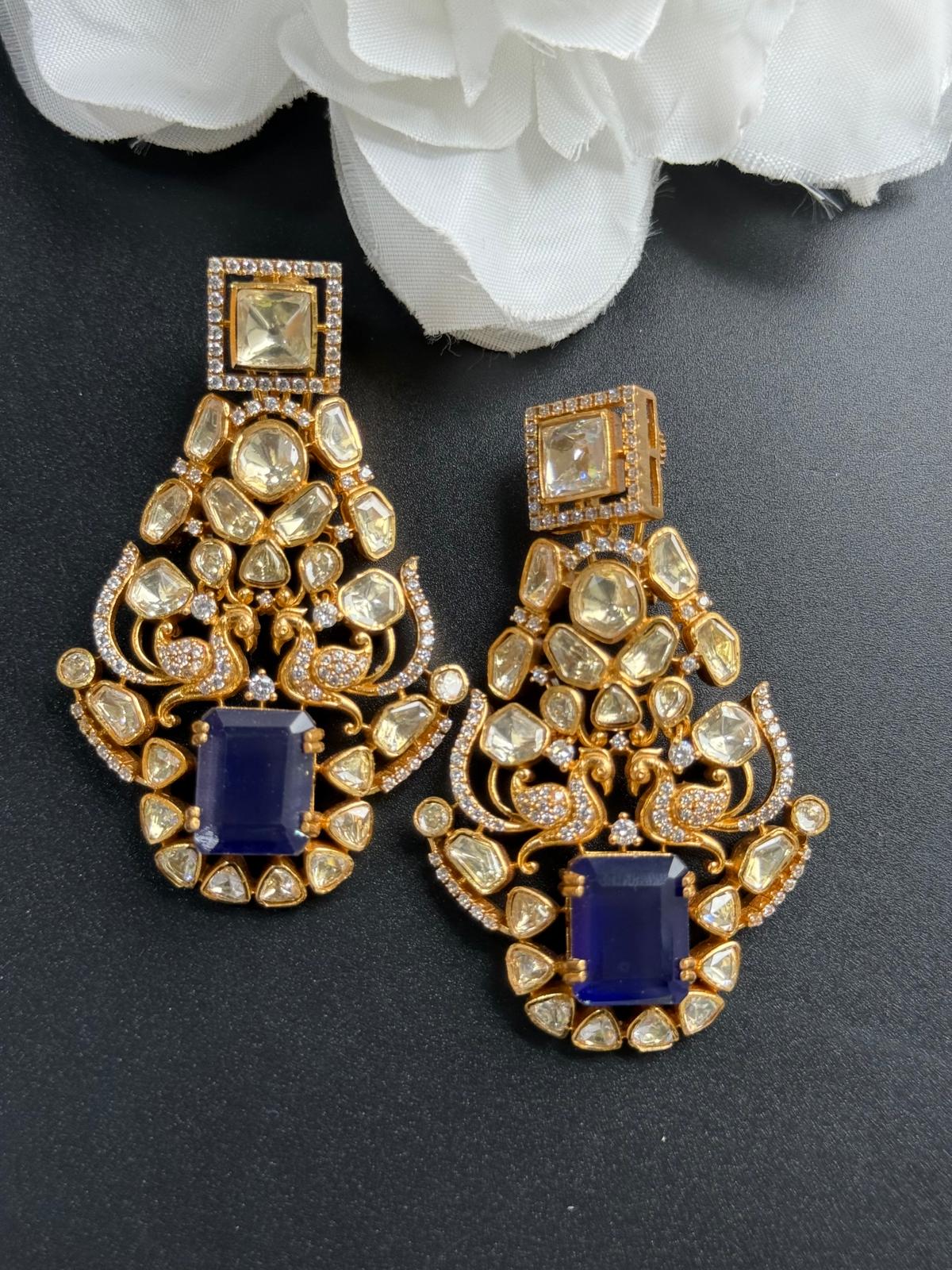 Kajal premium quality navy earring